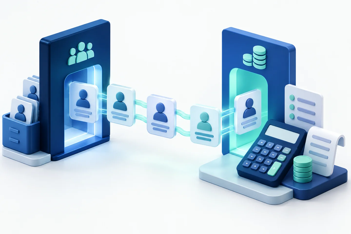 Cadastros de pessoas e dados financeiros conectados entre sistemas